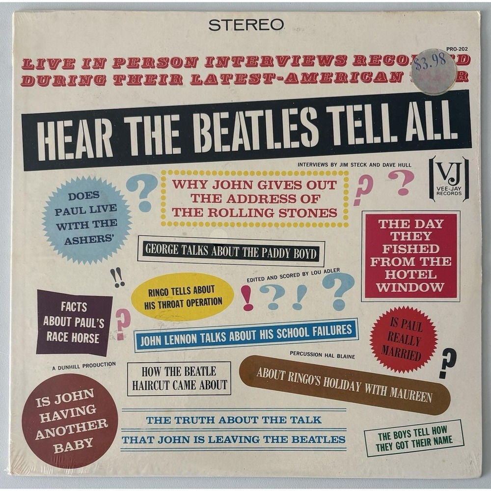 The Beatles - Hear The Beatles‎ Tell All - Vee-Jay PRO-202 - Vinyl LP - Sealed